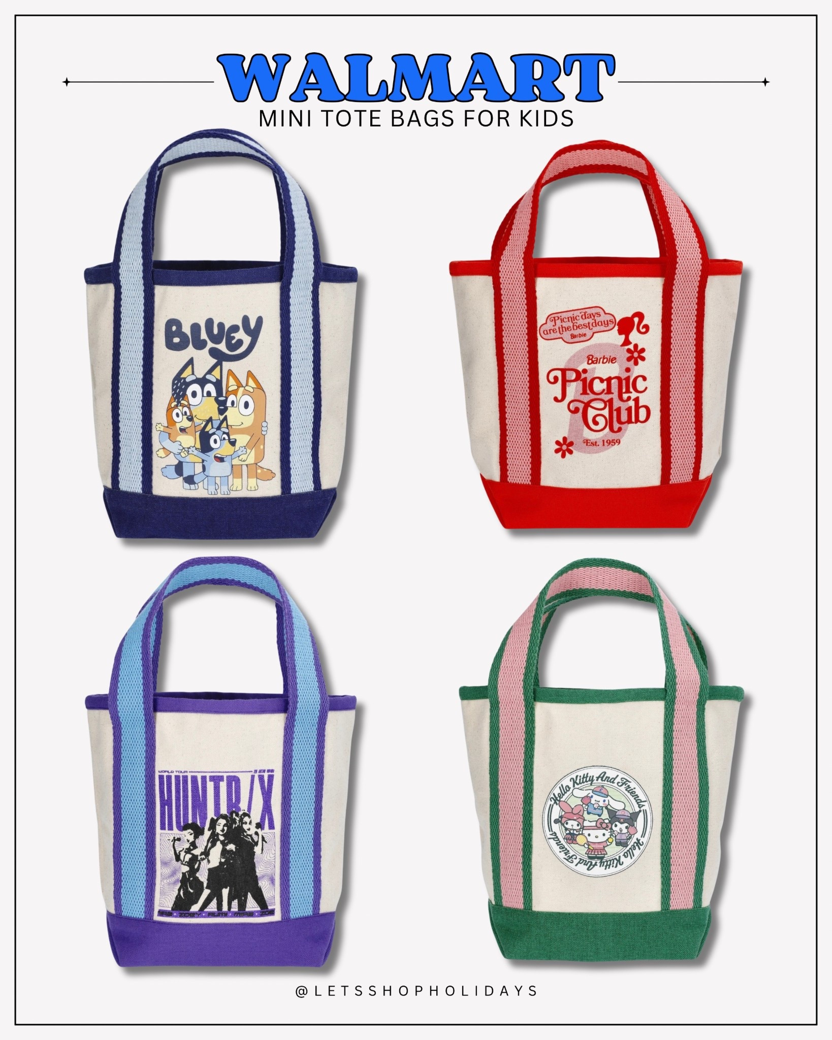 Walmart ✨ mini character tote bags 

#LTKKids #LTKU #LTKSeasonal