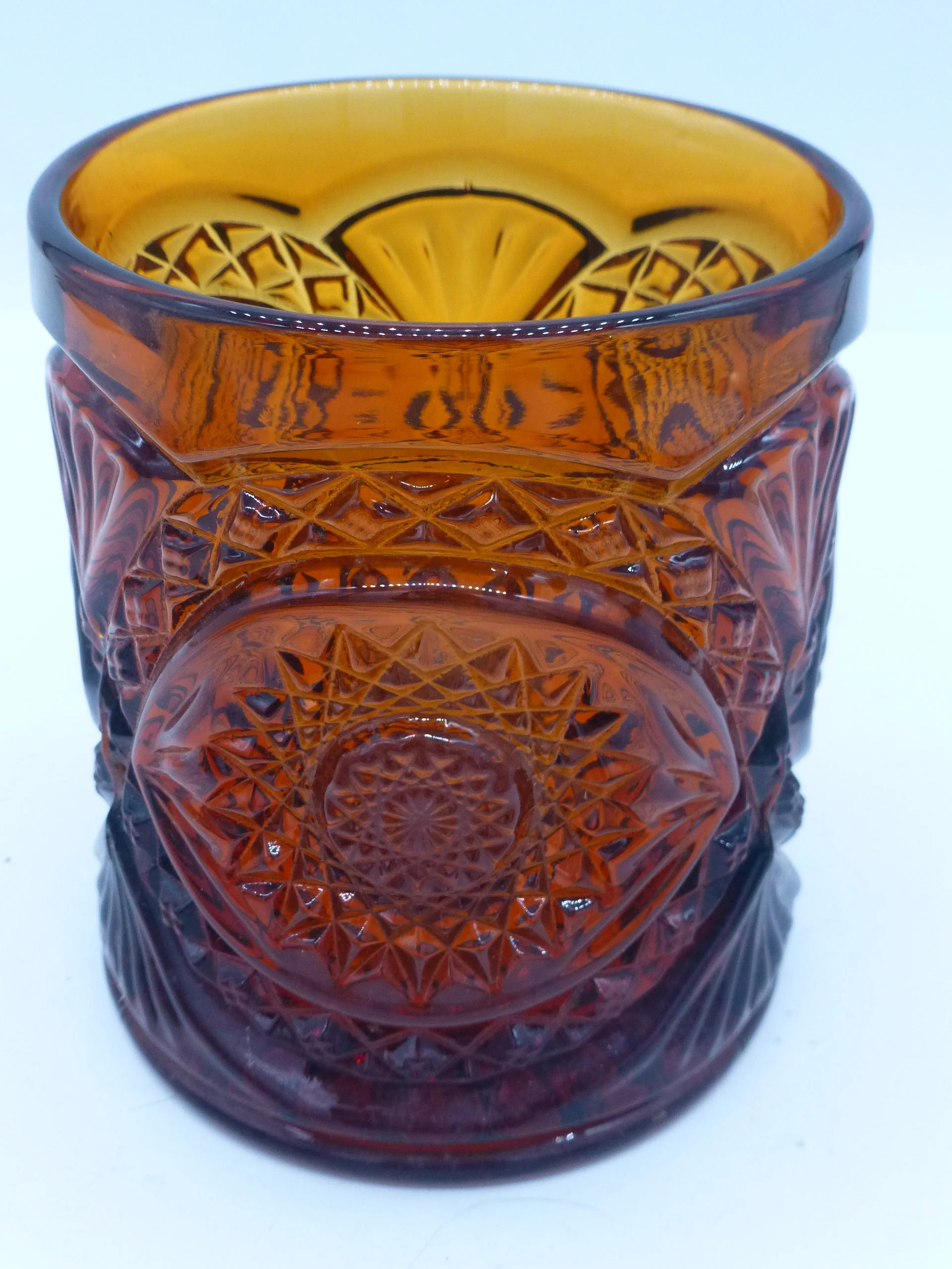 Amber Glass Biscuit Jar/Ice Bucket/Humidor w/o Cover Indiana Roanoke Pattern Excellent | Etsy (Global)