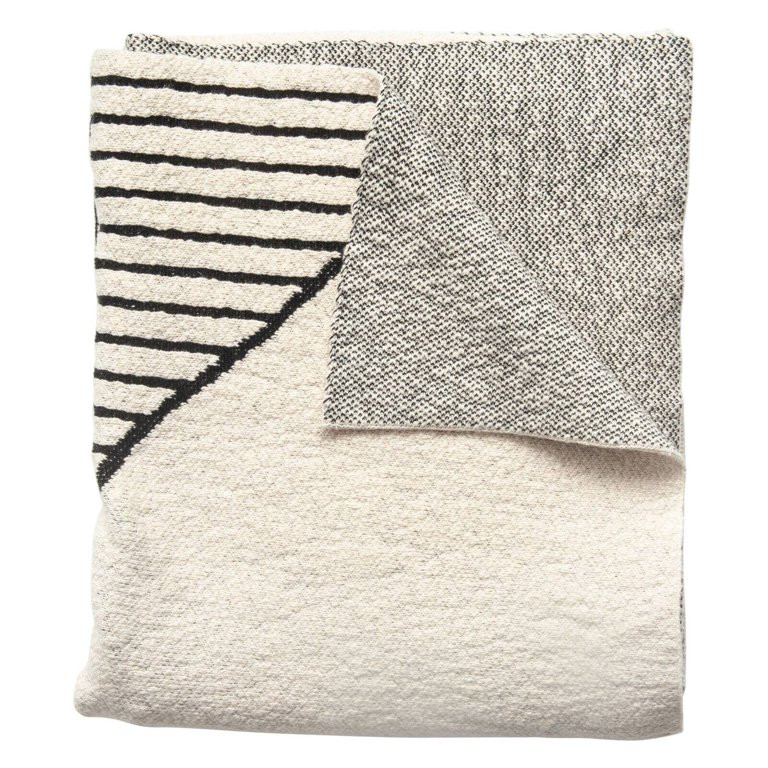 Black and Cream Cotton Knit Throw by Sprinkle &amp; Bloom - Walmart.com | Walmart (US)