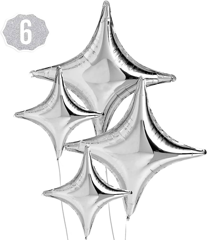 xo, Fetti Silver Sparkle Foil Birthday Balloon - 6 pc | Bday Party Decorations, Bachelorette, Ann... | Amazon (US)