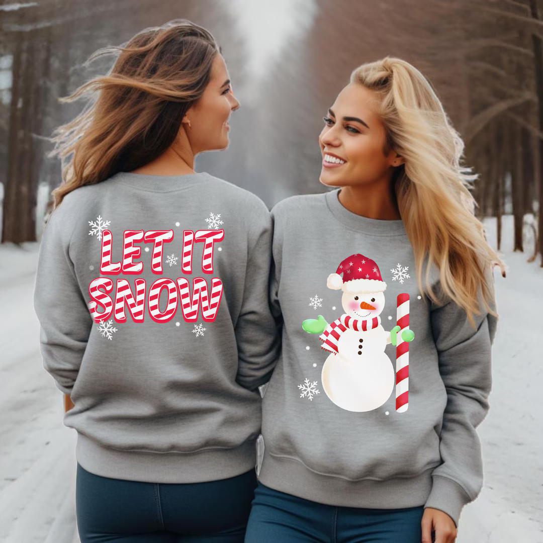 Snowman Sweatshirt, Christmas Sweatshirt, Let It Snow, Christmas Crewneck, Christmas Sweater, Chr... | Etsy (US)