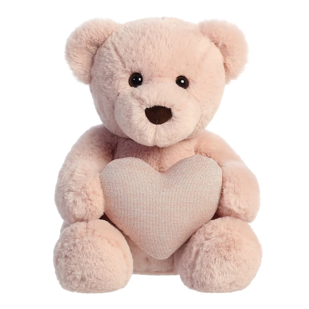Aurora Valentines 9.5" Tuffy Blush Bear with Heart Pink Stuffed Animal | Target