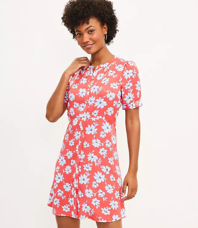 Floral Flare Shirtdress | LOFT