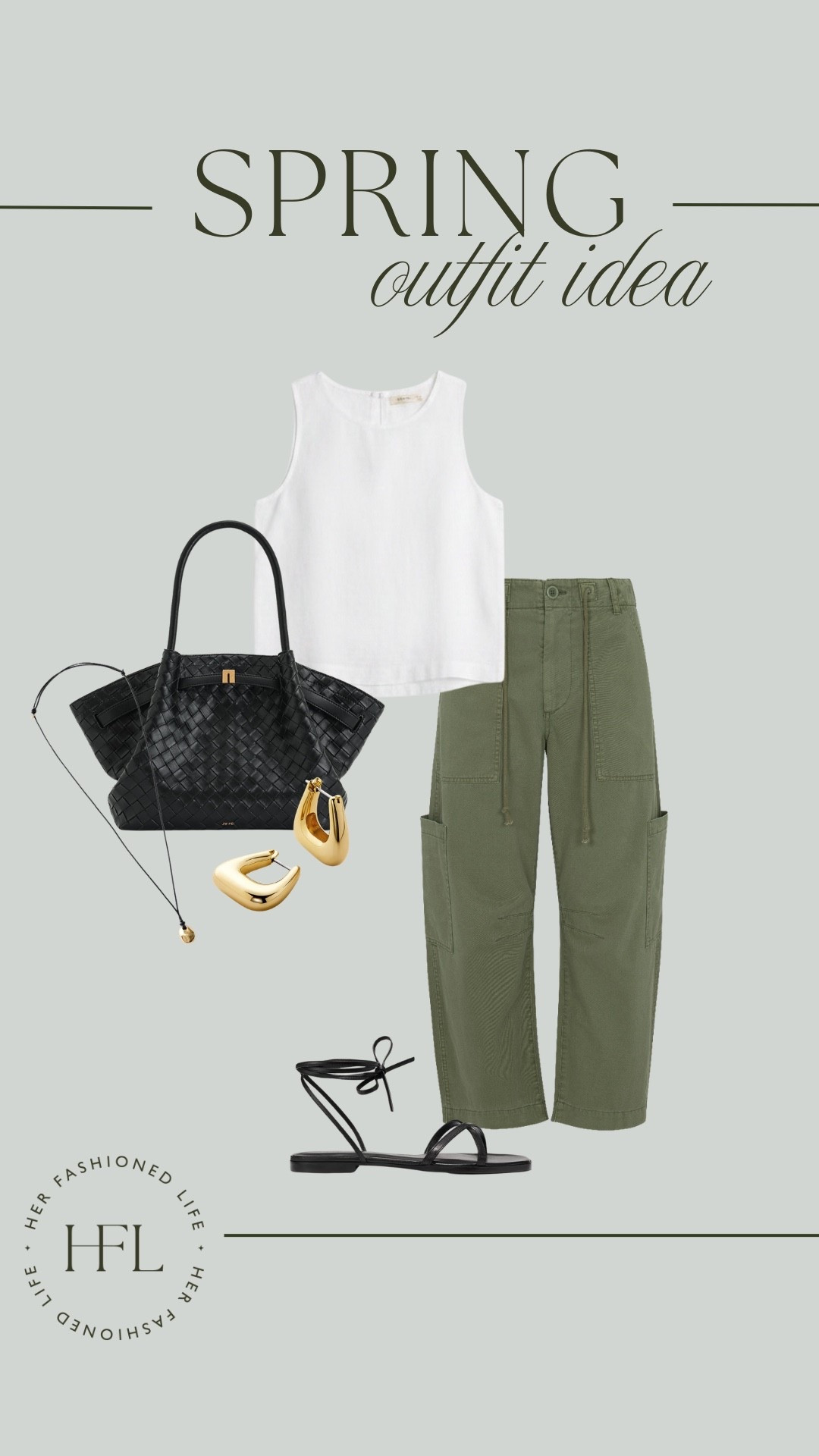 Spring Outfit 🌿
Obsessed with these Army Green Jeans from Pistola! 
Use my Pistola code: Tammy15 for 15% off. 
#PistolaDenim #MargauxSandals #Jewelry #Bag #Quince #AnaLuisa #Madewell #SpringOutfit