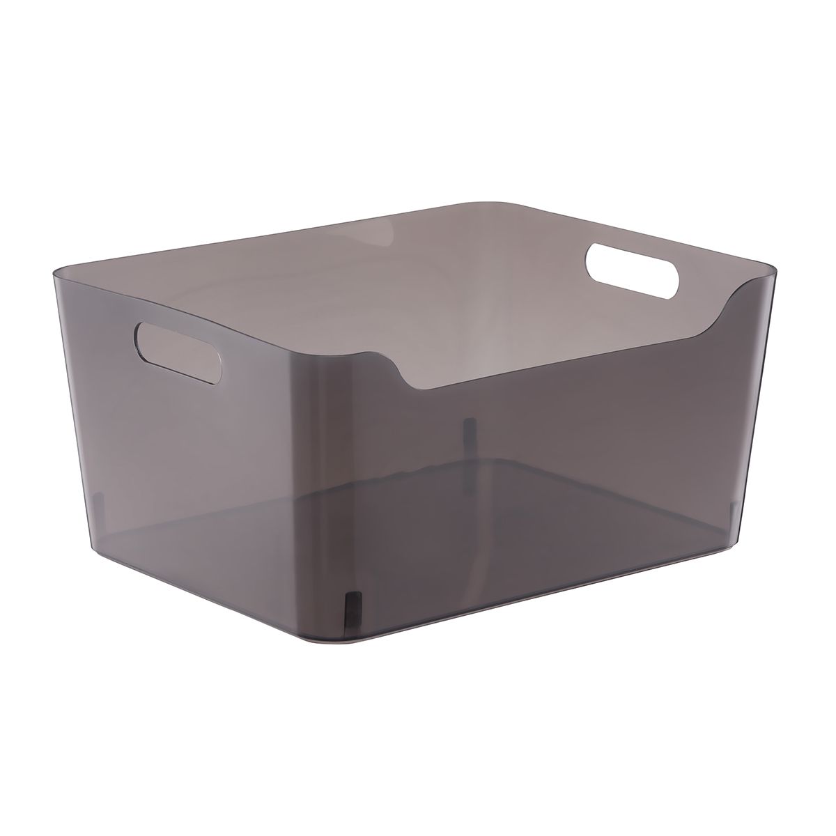 Smoke Plastic Storage Bins with Handles | The Container Store
