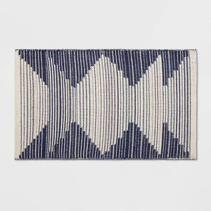1'8"x2'10" Damask Woven Accent Rug Navy/Off White - Room Essentials™ | Target