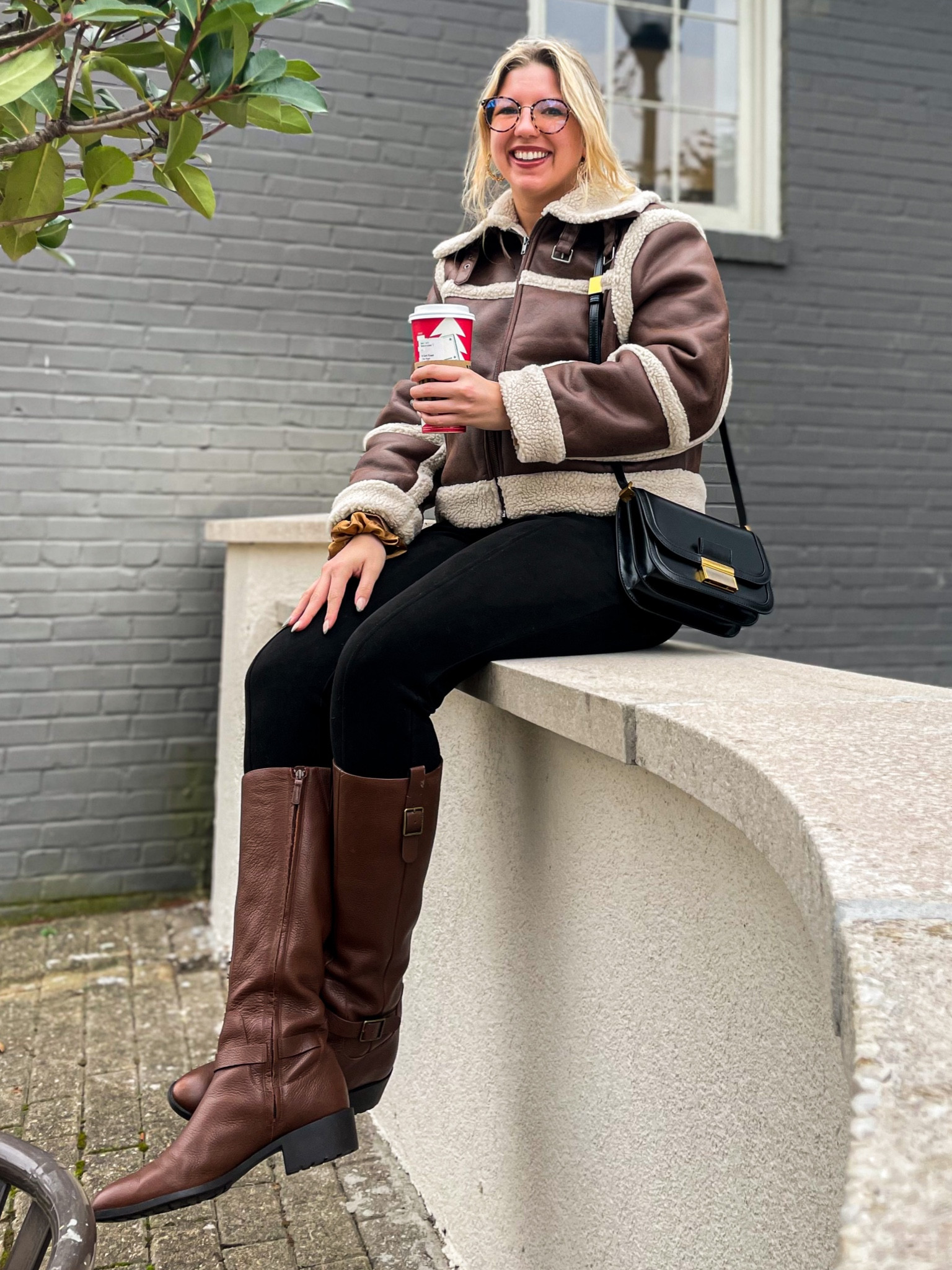 Cozy fall outfit featuring brown everything 🤎 exact jacket is from H&M last year (2022) but I think it’s sold out. Linked a very similar jacket from Mango. Exact boots are Cole Haan from more than 5 years ago, so linking similar riding boot styles. 

#LTKSeasonal #LTKHoliday