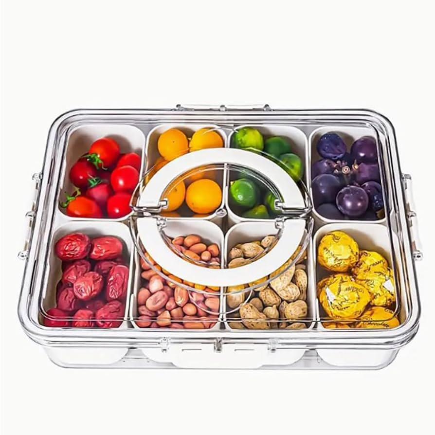 Snackle Box Container, Portable & Multifunctional Snack Box, Fruit & Veggie Tray, Serving Platter... | Amazon (US)