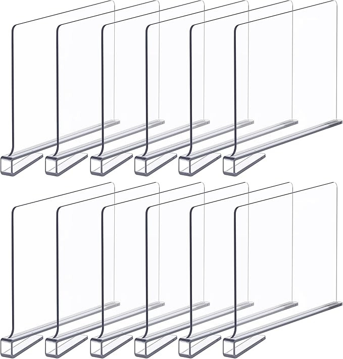 BigBcart Acrylic Shelf Dividers for Closet Organization - Wood Closet Shelf Organizer | Closet Sh... | Amazon (US)