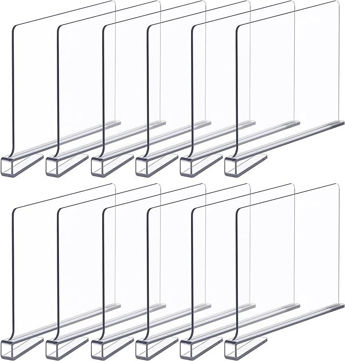 BigBcart Acrylic Shelf Dividers for Closet Organization - Wood Closet Shelf Organizer | Closet Sh... | Amazon (US)