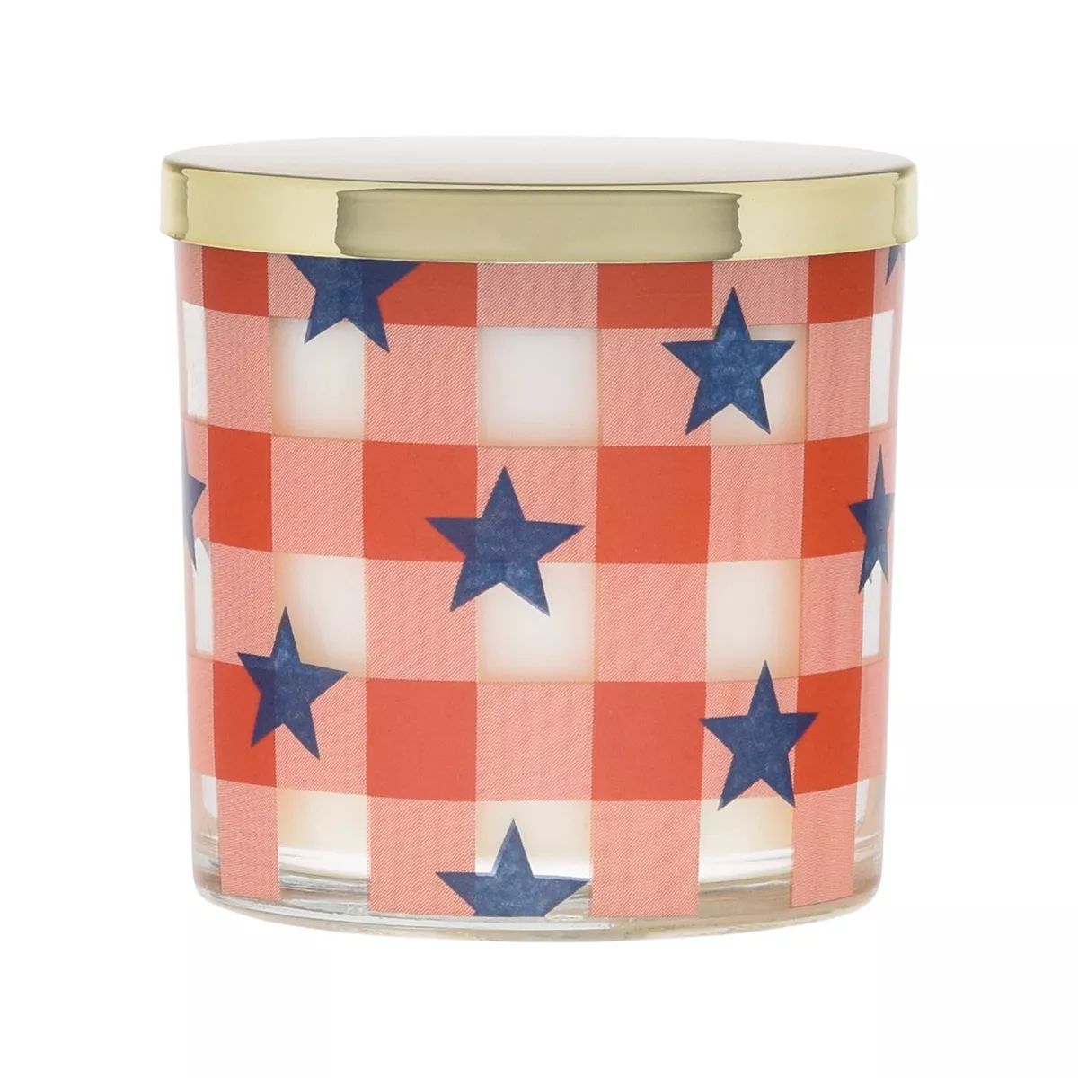 Celebrate Together™ Americana Gingham Stars Strawberry Waffle Cone 3-Wick Candle Jar | Kohl's