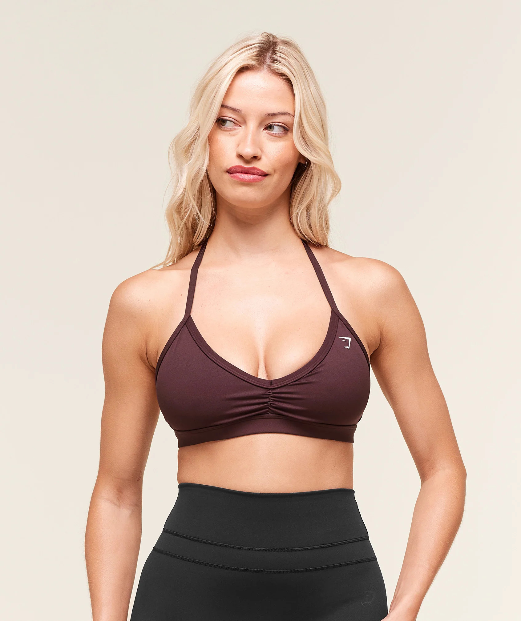 Gymshark Minimal Halterneck Sports Bra - Cherry Purple | Gymshark US