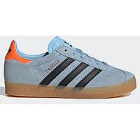 adidas Originals Kids Unisex Gazelle Trainers - Light Blue, Light Blue, Size 12 Younger | Very (UK)
