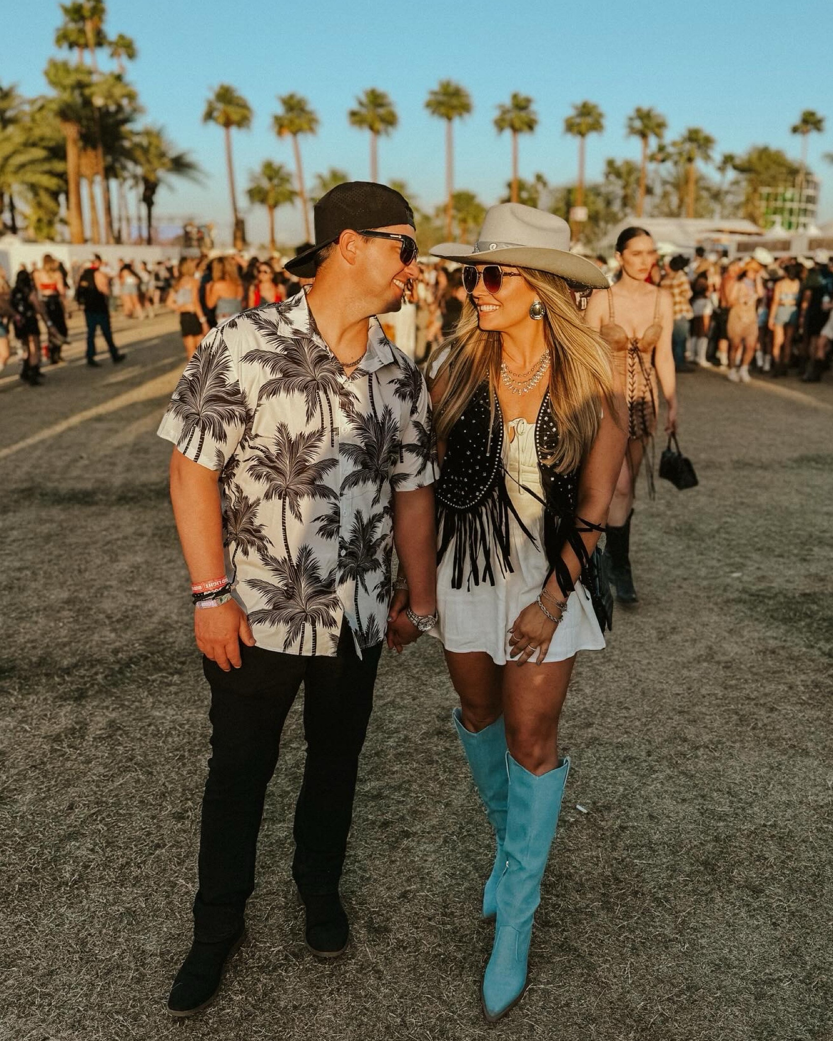 Stagecoach outfit day 2! I love these denim cowboy boots!!! This fringe vest is from 12th Tribe and hat is from Boot Barn, so I can’t link them here! But linked similar options! 

#LTKFestival #LTKstyletip