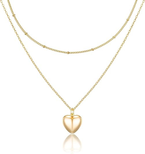 Ava Riley Layered Necklace Dainty Disc Chokers Necklace 14K Real Gold Plated Layering Necklaces J... | Amazon (US)