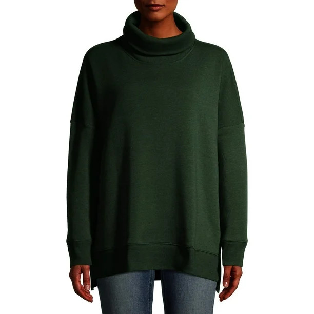 Time and Tru Women's Cowl Neck Tunic Sweatshirt | Walmart (US)