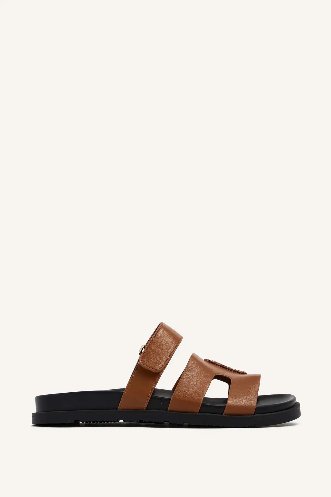 Tan Linzi Faux Leather Sandals | Boohoo | Boohoo.com (UK & IE)