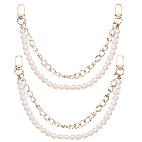 Purse Chain Pearl Bag Chains Purse Charms with Gold Straps Bag Charms for Handbags (2) | Amazon (US)