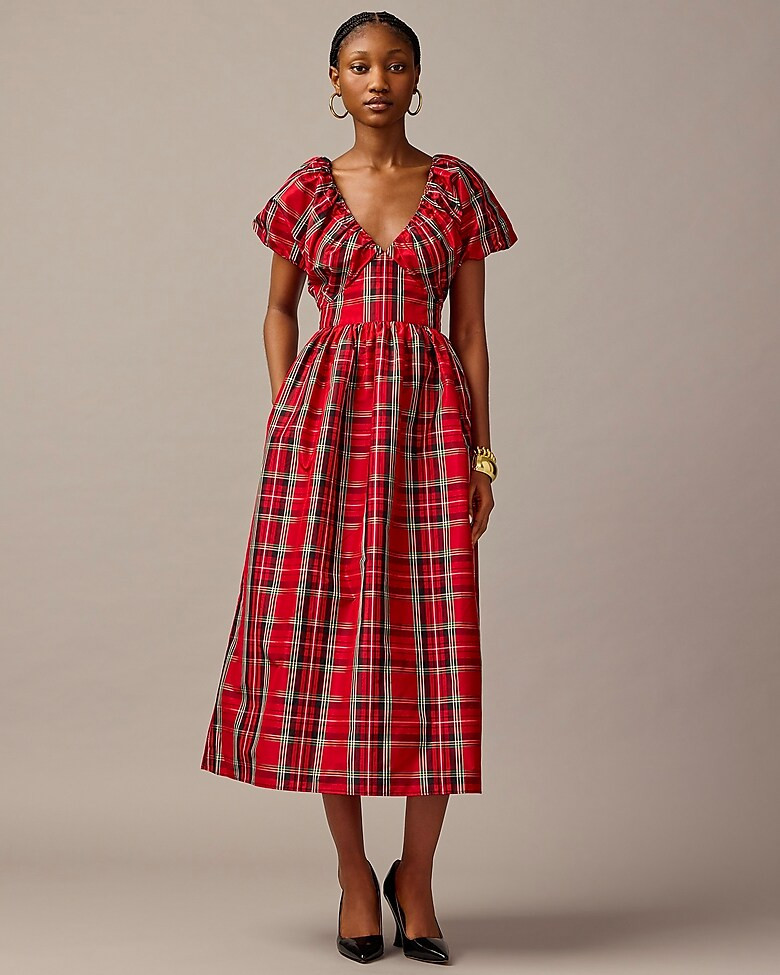 Collection Cecily dress in tartan taffeta | J. Crew US