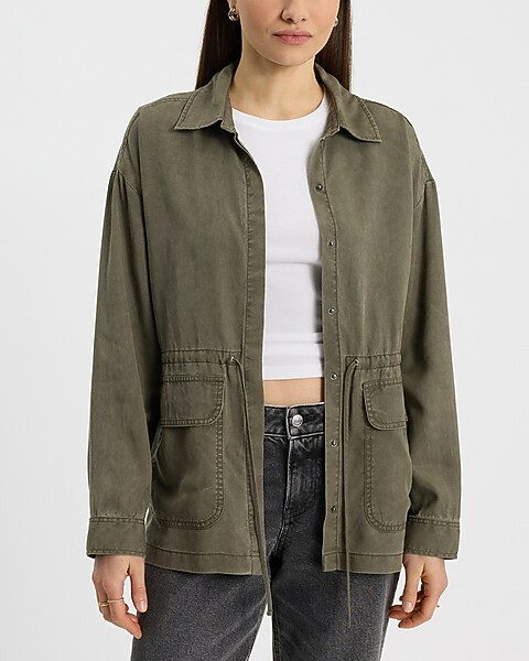 Cinched Waist Utility Shacket | Express