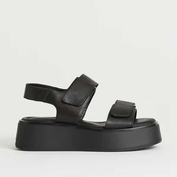 Vagabond Women's Courtney Leather Double Strap Sandals - Black/Black | Allsole (Global)