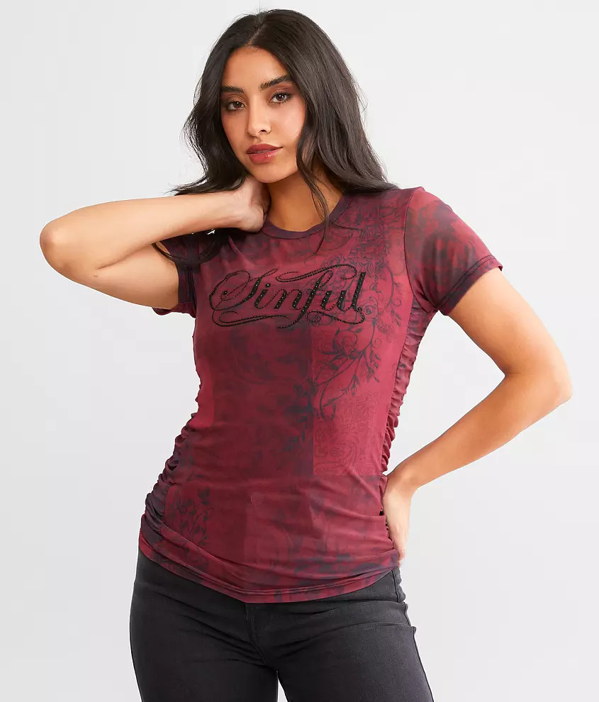 Sinful Izzy Mesh T-Shirt | Buckle