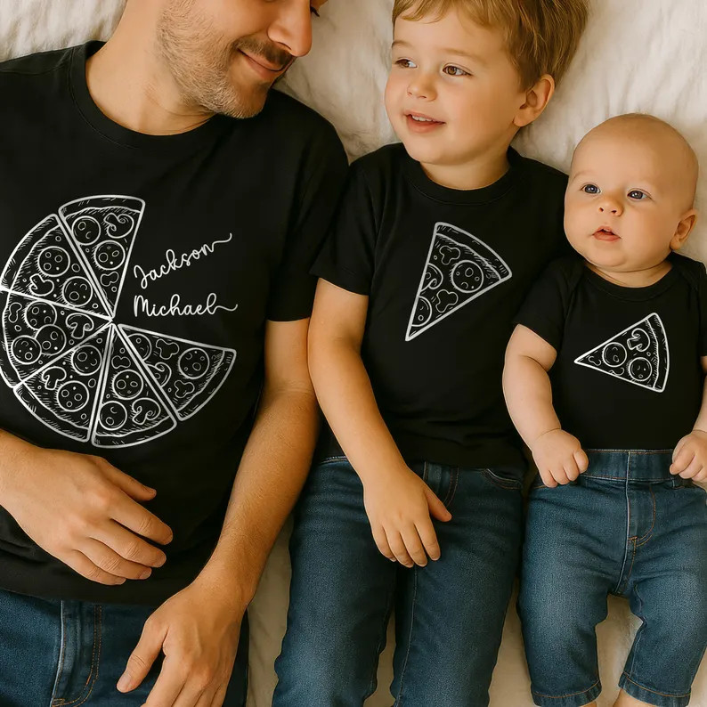 Daddy and Me Pizza Shirts, Personalized Father's Day Matching Outfit - Etsy | Etsy (Global)