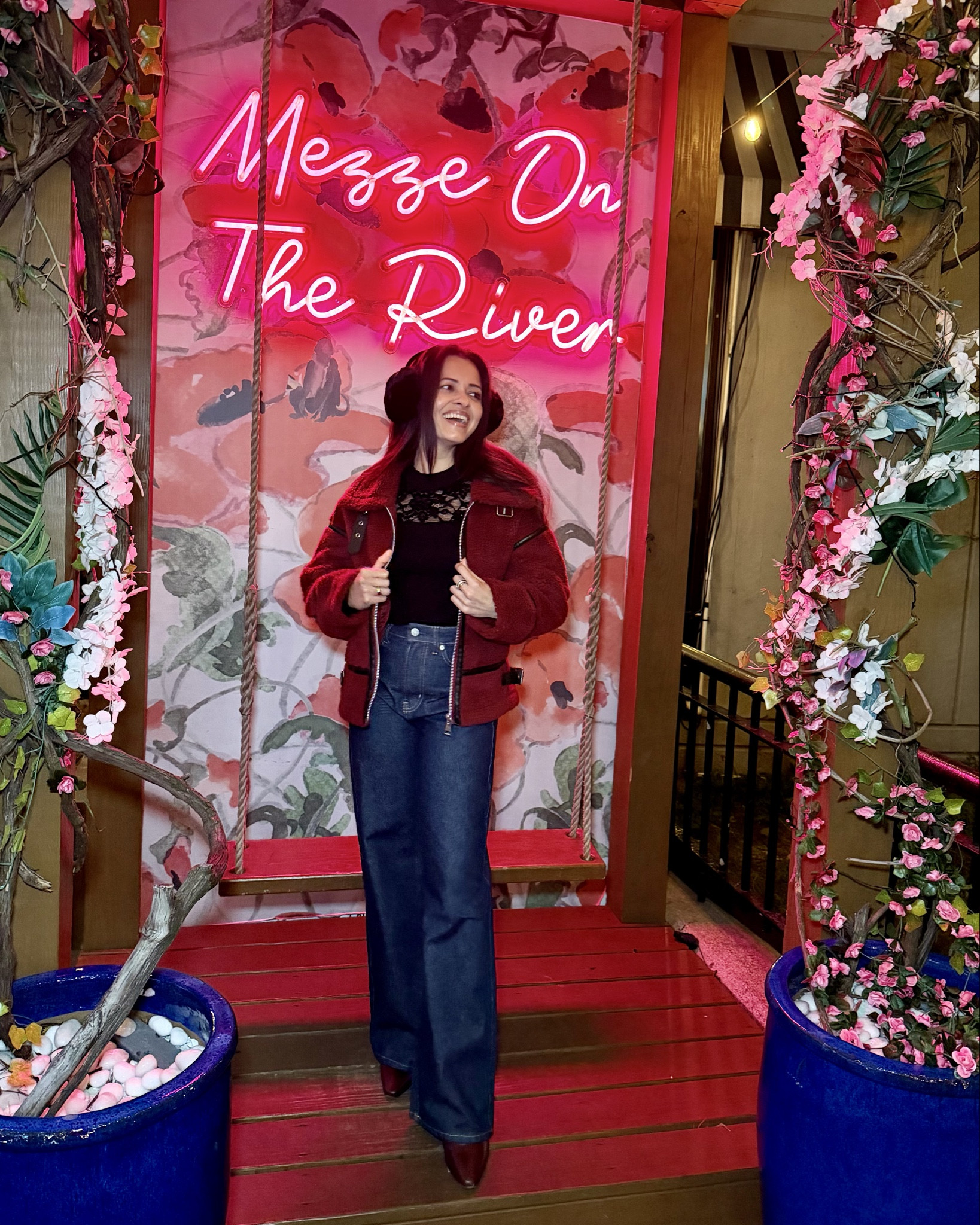 Burgundy jacket 
Wide leg jeans 
Holiday outfit 
Burgundy boots 
Holiday casual outfit 
Holiday ootd 
Winter outfit 


#LTKHoliday #LTKFindsUnder100 #LTKSaleAlert