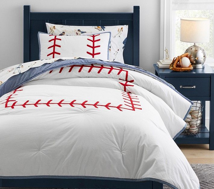 Baseball Stitch Comforter & Shams | Pottery Barn Kids