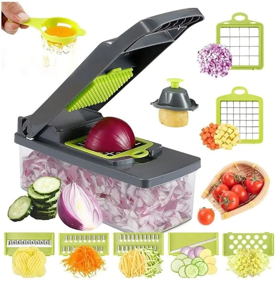14 em 1 Multifuncional Veggie Slicer Dicer Peeler Cortador Ralador Batata Cebola Salada Frutas Ve... | Amazon (BR)