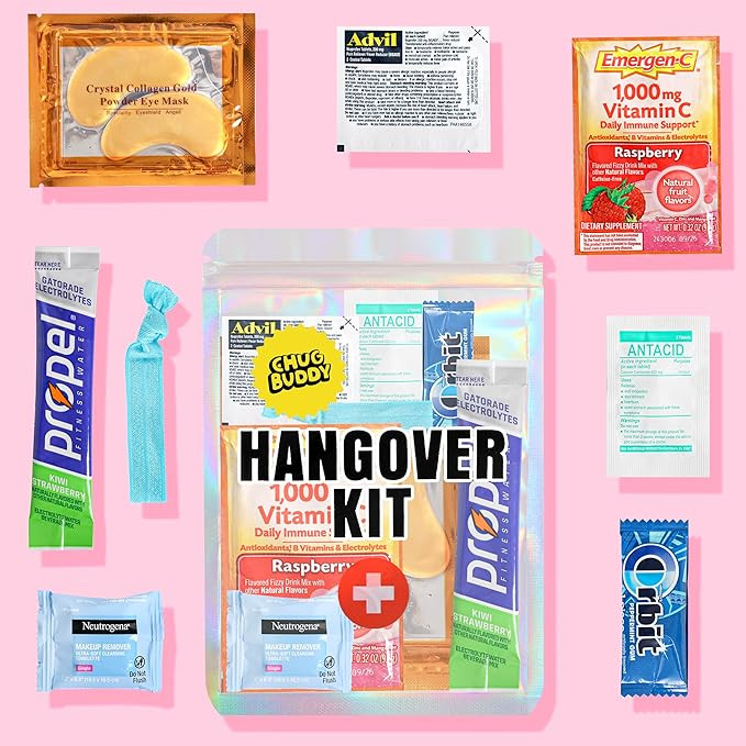 Hangover Kits (12 Pack) for Bachelorette Party Favors, Weddings & 21st Birthdays | Pre-Filled Bul... | Amazon (US)
