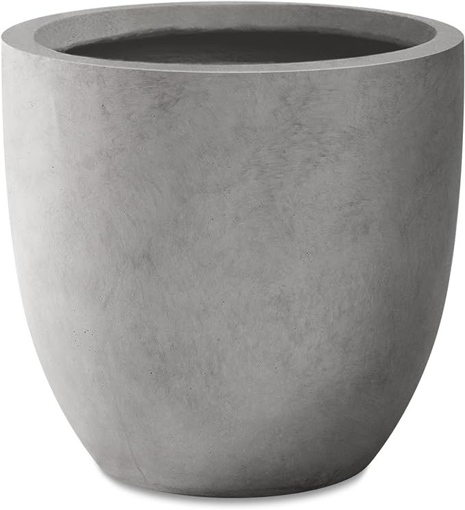 Kante 13.4" Dia Round Concrete Planter, Large Outdoor Modern Indoor Decorative Plant Pots with Dr... | Amazon (US)