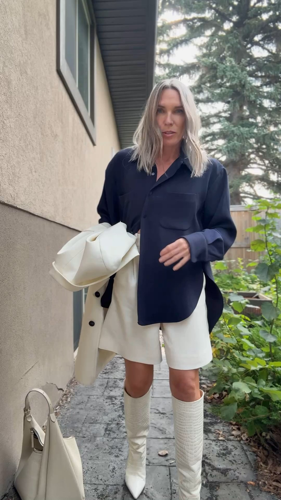 These shorts are the best quality.  And since summer is almost over, they have them in a trouser version too!!  I took a size small (which is one size up for me).  They are machine wash and i literally didn’t have to even iron them!  They come in black too.  I’ll link them.  

#LTKover50style #LTKcanada #LTKstyletip