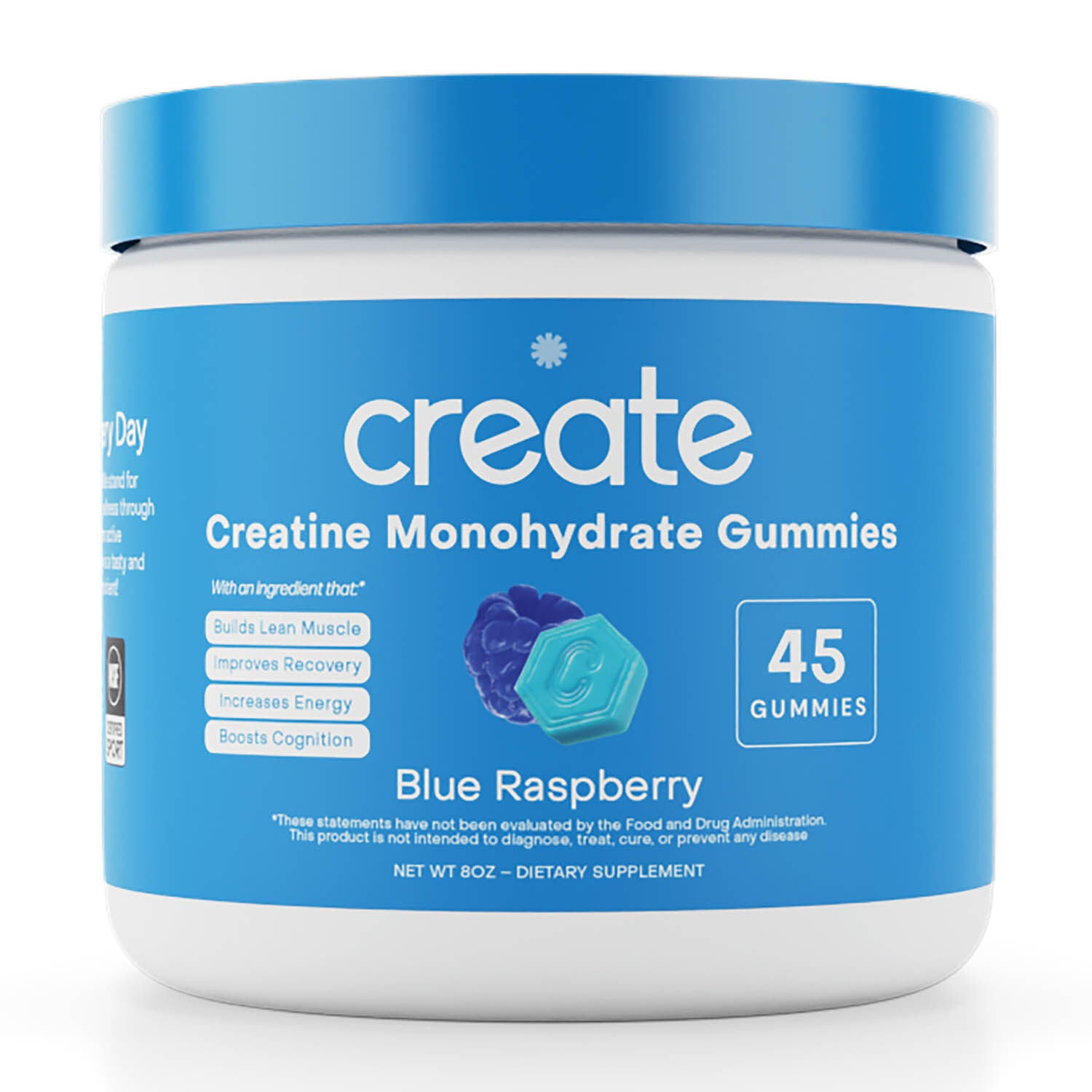 Creatine Monohydrate Gummies - Blue Raspberry - 45 Gummies (15 Servings) | GNC