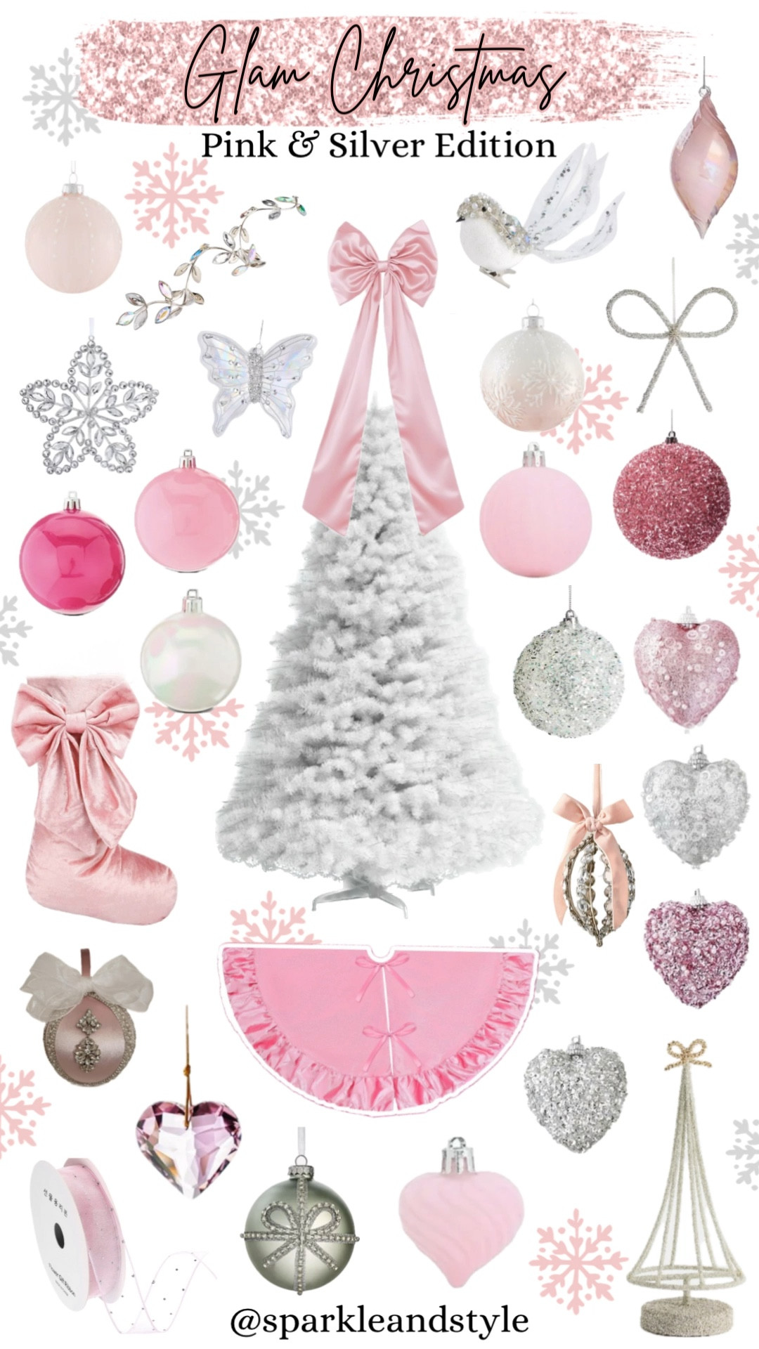 Glam Christmas: Pink & Silver 🩷🩶

Christmas decor, Christmas tree, Christmas ornaments, Christmas ribbon, Christmas tree skirt, christmas stocking, Christmas wreath, Christmas tree topper, Christmas stocking holder, home interior, home decor, home accessories, home decoration, glam Christmas decor, girly girl Christmas, Luxe Christmas, elegant Christmas, classy Christmas, Christmas tree decorations, Christmas decorations

#LTKHoliday #LTKHome #LTKSeasonal
