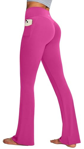 IUGA Mini Flare Leggings for Women Tummy Control Hidden Scrunch Butt Flared Yoga Pants with Pocke... | Amazon (US)