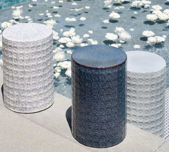 Zahra Ceramic Round Outdoor Side Table (13") | Pottery Barn (US)