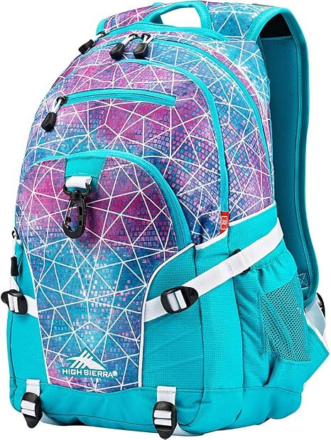 High Sierra Loop Backpack, Travel, or Work Bookbag with tablet sleeve, One Size, Sequin Facets/Bl... | Amazon (US)