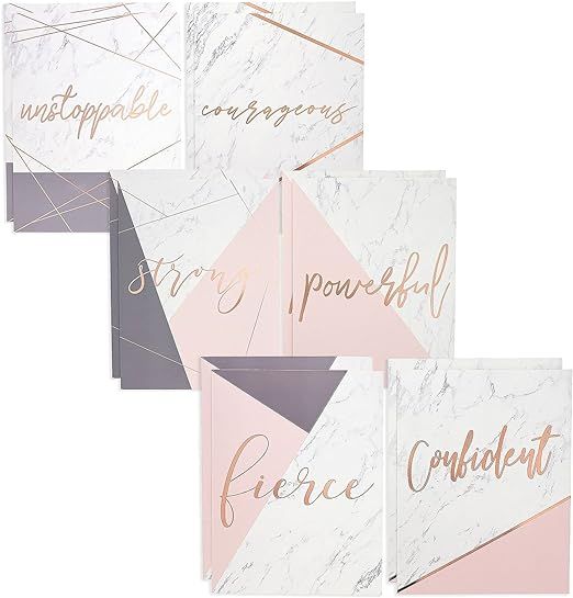 Marble Pocket Folders with Rose Gold Print, Cute Folders for School, Letter Size (Motivational, 1... | Amazon (US)