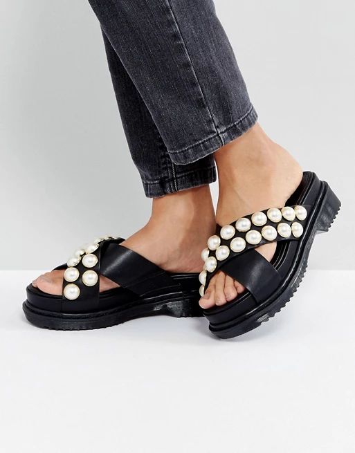 ASOS FACE VALUE Pearl Chunky Flat Sandals | ASOS US