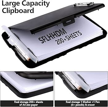 Clipboard with Storage, A4 Binder Clipboards with Pen Holder,Heavy Duty Plastic Storage Clipboard... | Amazon (US)