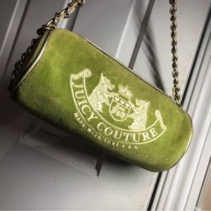 Juicy Couture Y2K Green Velour Scottie Dog Barrel Tootsie Roll Bag Purse | Poshmark