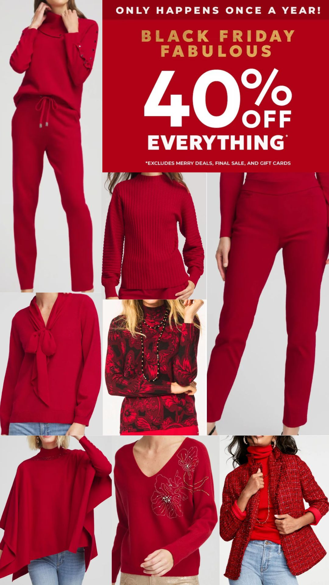  Seeing red…. Yes!! 
Grab your basics in holiday colors and style over and over.
Chico’s blazers, tops and pants 
I wear a size 0 in Chico’s unique sizing 

 

#LTKHoliday #LTKSaleAlert #LTKOver40