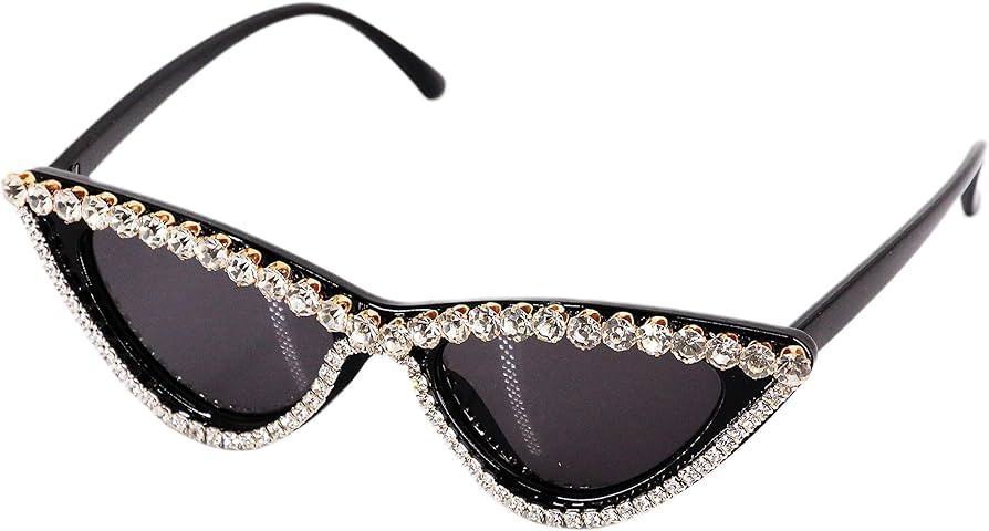 Naimo Sparkling Crystal Cat Eye Sunglasses UV Protection Rhinestone Sunglasses | Amazon (US)