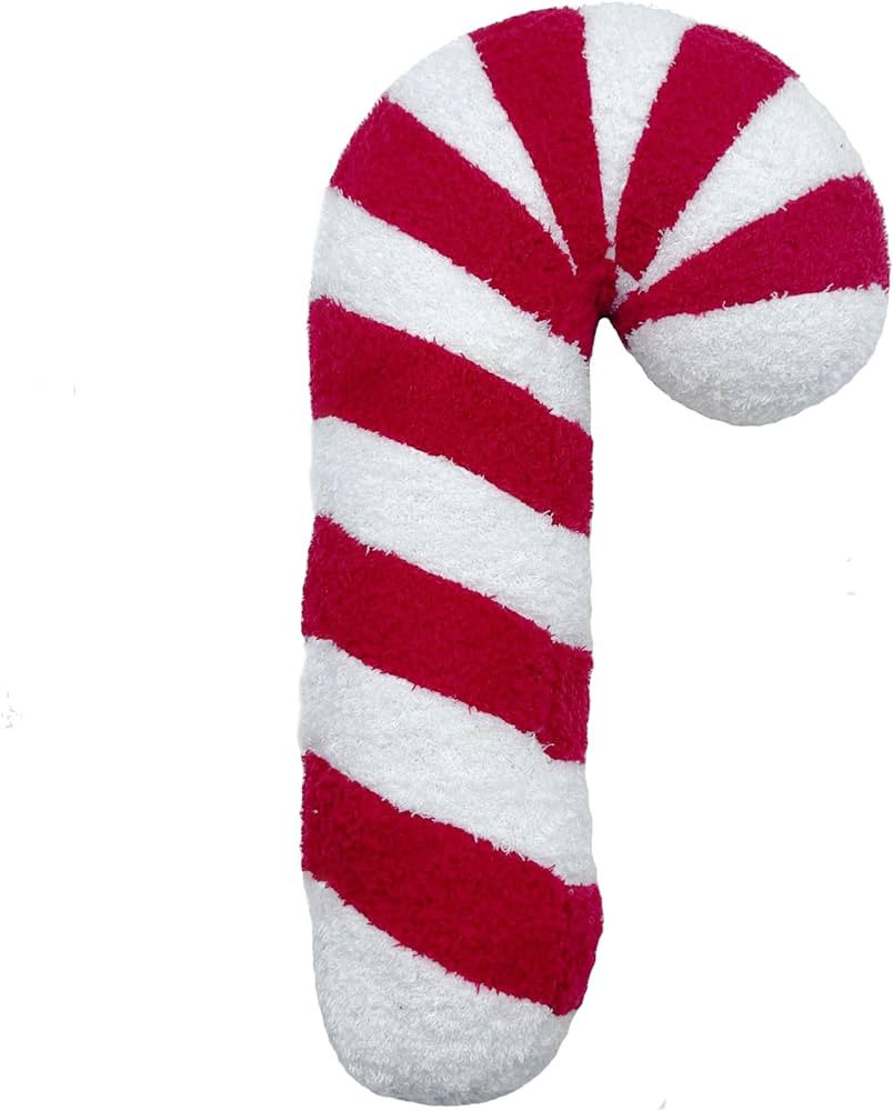 Mokoggiri Candy Throw Pillow Christmas Decorations Soft Fluffy Candy Cane Pillow Stuffed Lollipop... | Amazon (US)