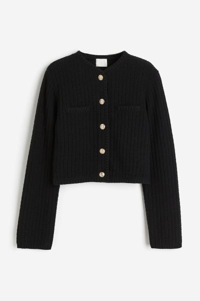 Short Textured-knit Cardigan | H&M (US + CA)