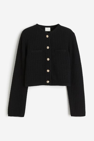 Short textured-knit cardigan | H&M (UK, MY, IN, SG, PH, TW, HK)