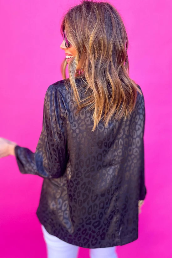 Black Satin Animal Print Blazer | Shop Style Your Senses