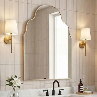 JONATHAN Y Alora Medium Top Arch Metal Framed Wall Mounted Mirror - 36 H x 24 W x 1.08 D - Bed Ba... | Bed Bath & Beyond