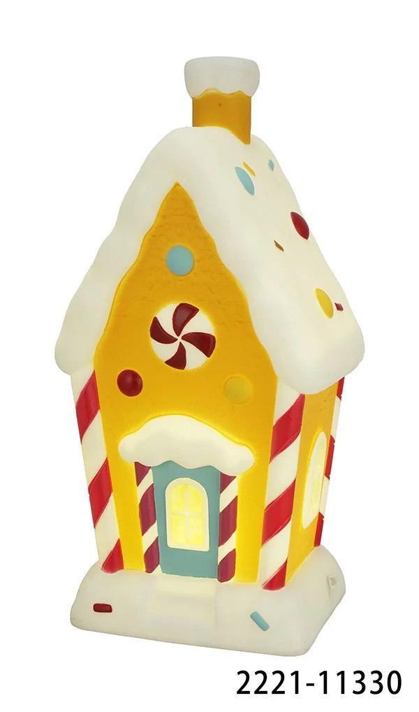 Holiday Time 11" Plastic LED Yellow Gingerbread House, Indoor Christmas Decoration | Walmart (US)